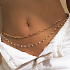 Iron & Plastic Imitation Pearl Round Beaded Double Layer Chain Waist Body Chains WGB69D0-01-2