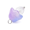 Mushroom Transparent Glass Pendants PALLOY-JF03654-02-5