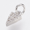 Brass Micro Pave Cubic Zirconia Charms ZIRC-F083-025P-RS-1