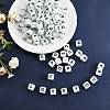 20Pcs Luminous Cube Letter Silicone Beads 12x12x12mm Square Dice Alphabet Beads with 2mm Hole Spacer Loose Letter Beads for Bracelet Necklace Jewelry Making JX437B-3
