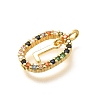 Brass Micro Pave Cubic Zirconia Pendants ZIRC-P123-01G-L02-2