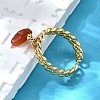 Brass Curb Chain Cuff Rings for Women RJEW-Z085-03G-05-3