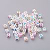 Mixed Letters Acrylic Cube Beads X-PL38C9308-1