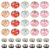50Pcs 5 Colors Transparent Resin Rondelle European Beads RESI-TA0005-63B-2