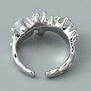 Resin Half Round Open Cuff Ring RJEW-TAC0007-02A-P-2