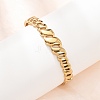 304 Stainless Steel Hollow Twisted Chain Open Hinged Cuff Bangles SA-CBA7A40-05G-2