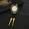 Cowboy Western Alloy Horseshoes & Letter Pendant Bolo Tie Necklaces NJEW-WH20014-02H-4