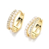 Two-layer Brass Micro Pave Clear Cubic Zirconia Hoop Earrings EJEW-C181-03G-4