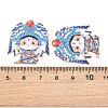 Peking Opera Cat Alloy Enamel Cabochons AL-CBA1A6F-04KCG-D-3