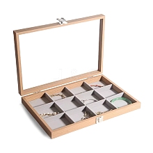 Rectangle Wooden Jewelry Presentation Boxes with 12 Compartments PW-WG90817-05