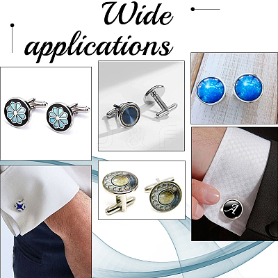 16Pcs 4 Styles 304 Stainless Steel Cuff Button STAS-SC0008-91-1