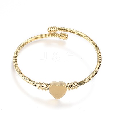 316 Surgical Stainless Steel Torque Bangles X-BJEW-D437-A37-G-1