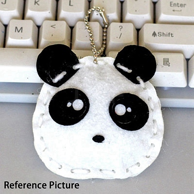 DIY Panda Non Woven Fabric Embroidery Keychain Kits DIY-F071-06-1