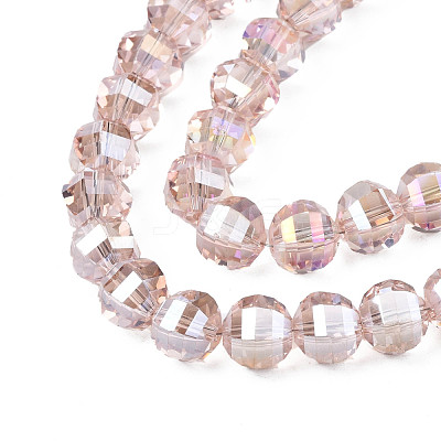 Electroplate Transparent Glass Beads Strands EGLA-N002-30-C03-1
