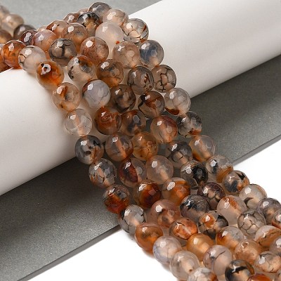 Dyed & Heated Natural Dragon Veins Agate Beads Strands G-P539-A01-08-1