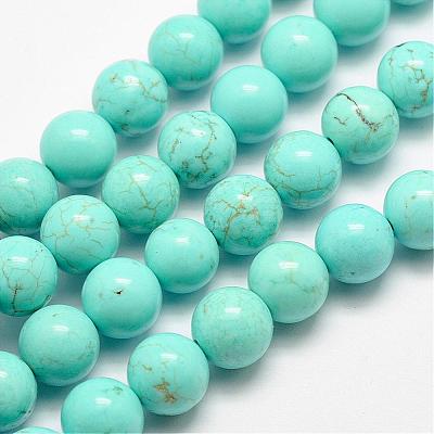 Natural Magnesite Beads Strands G-E384-01-8mm-1