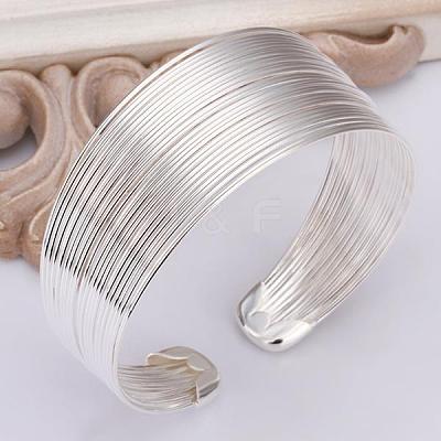 Classic Brass Cuff Bangles For Women BJEW-BB12232-1
