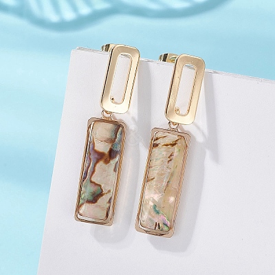 Shell Dangle Stud Earrings EJEW-JE06948-1