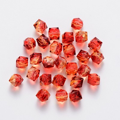 Two Tone Transparent Spray Painted Acrylic Beads ACRP-T005-26H-1