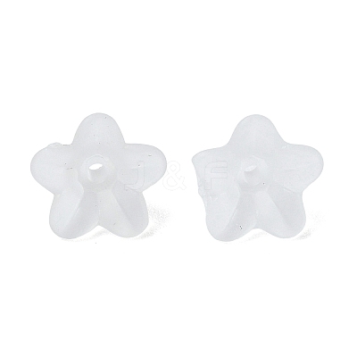 Transparent Frosted Acrylic Flower Beads X-PL554-1