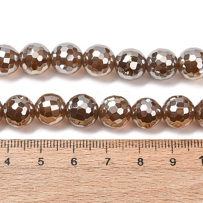 Electroplated Natural Agate Beads Strands G-B191-A07-10mm-17-1