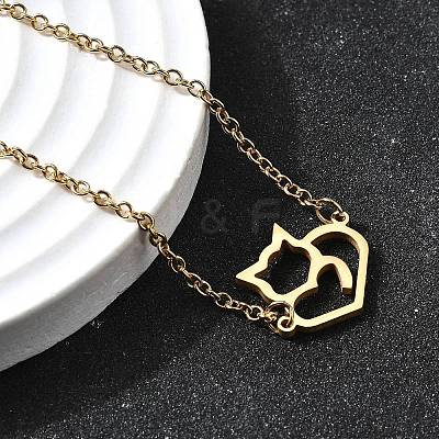 201 Stainless Steel Fox Link Bracelets BJEW-B128-05G-1