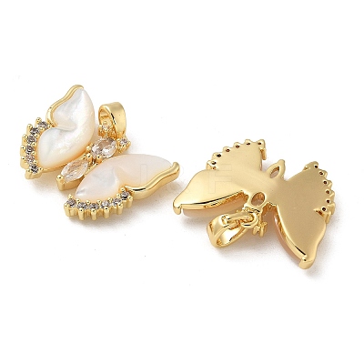 Brass Clear Cubic Zirconia Pendants KK-R210-12G-01-1