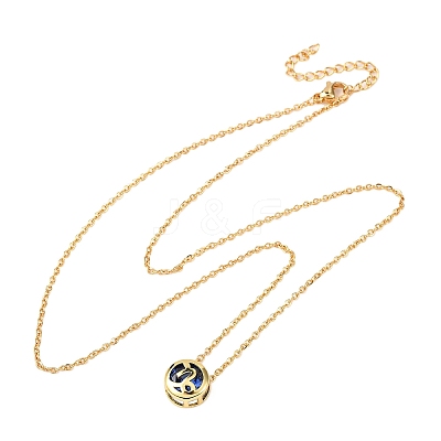 Brass Pave Cubic Zirconia Birth Stone Constellation Pendant Cable Chain Necklaces NJEW-D334-01G-06-1