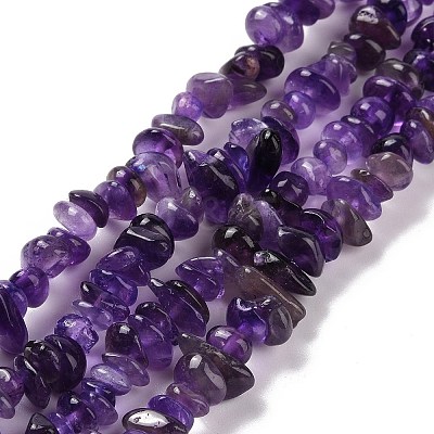 Natural Amethyst Chip Bead Strands G-M205-58-1