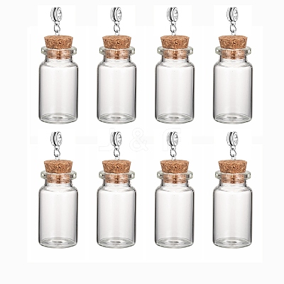 8Pcs Empty Glass Bottle European Dangle Charms PALLOY-JF03845-1