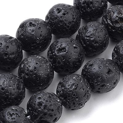 Natural Lava Rock Beads Strands G-S259-11-8mm-1