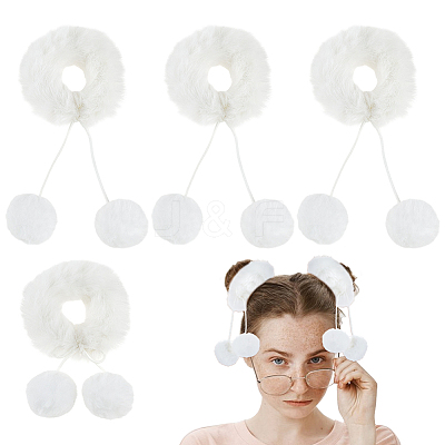 Fur Plush Elastic Hair Accessories OHAR-PH0001-35B-1