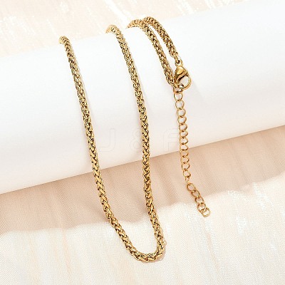 304 Stainless Steel Wheat Chains Necklaces for Unisex NJEW-K395-01B-G-1