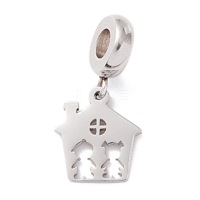 Non-Tarnish 304 Stainless Steel European Dangle Charms STAS-I192-05P-1