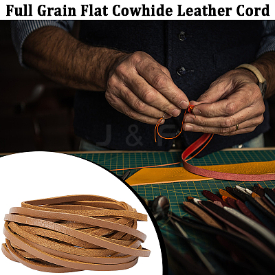 Flat Cowhide Leather Jewelry Cord LC-GF0001-10B-02-1