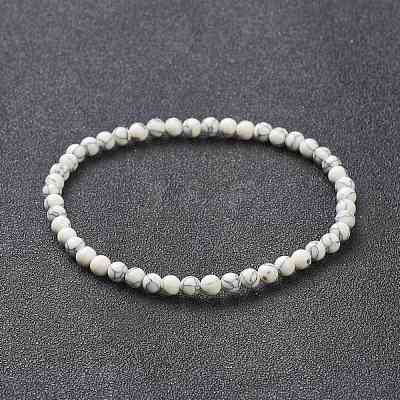 Synthetic Howlite Beaded Stretch Bracelets BJEW-A117-A-10-1