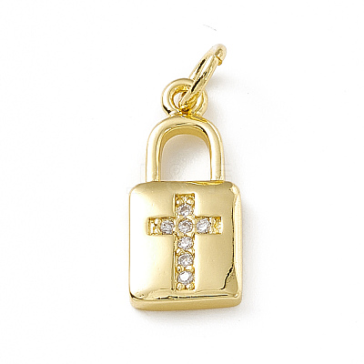 Brass Micro Pave Cubic Zirconia Pendants ZIRC-F132-45G-1