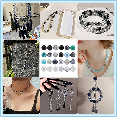1080pcs 24 Style Glass Beads GLAA-PH0001-61-1