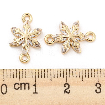 Brass Pave Clear Cubic Zirconia Connector Charms KK-Q789-10G-1