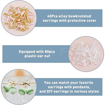 40Pcs Alloy Stud Earring Findings FIND-FH0005-80-1