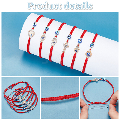 2 Sets Resin Evil Eye Braided Bead Bracelets Set BJEW-PH0004-19-1