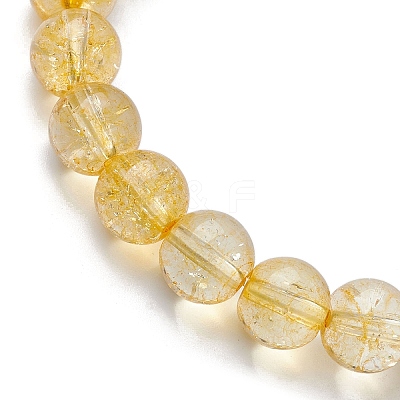 Natural Yellow Quartz Beaded Stretch Bracelets BJEW-JB10070-04-1