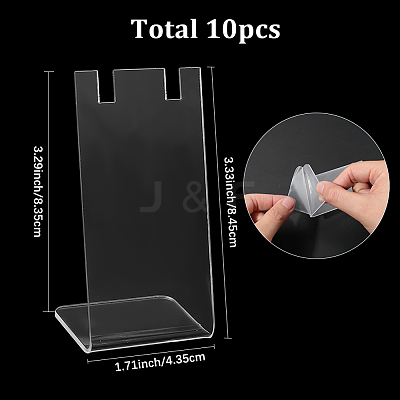 10Pcs L Shaped Acrylic Single Necklace Display Stands NDIS-SC0001-02A-1
