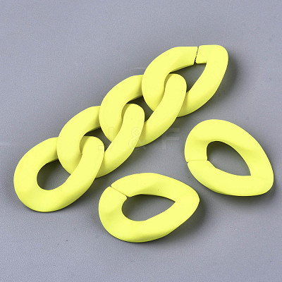 Opaque Spray Painted Acrylic Linking Rings OACR-R249-03D-1