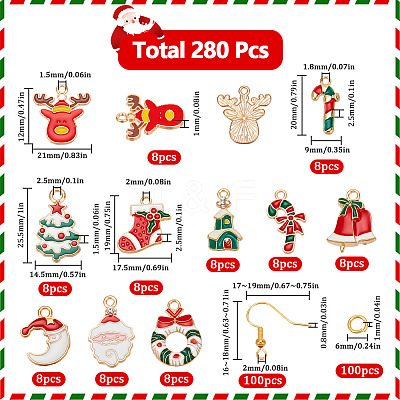 Christmas Theme DIY Alloy Enamel Dangle Earring Making Kit DIY-SC0025-87-1