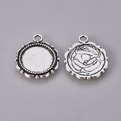 Alloy Pendant Cabochon Settings X-PALLOY-A18941-AS-FF-1