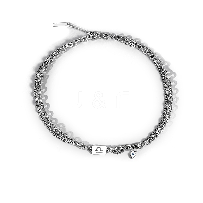 Men's Constellation Stainless Steel Necklace PW-WG28588-08-1