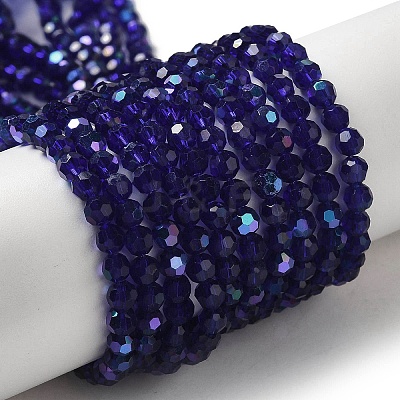 Electroplate Transparent Glass Beads Strands EGLA-A035-T4mm-L06-1