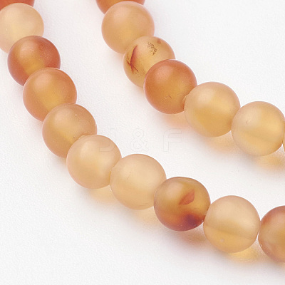 Natural Red Agate Bead Strands G-G735-64F-4mm-1