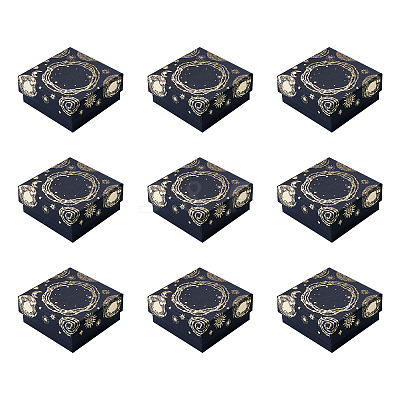 10Pcs Sun Moon Star Printed Cardboard Gift Boxes CBOX-TA0001-21B-1